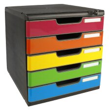 EXACOMPTA Schubladenbox MODULO A4 5 Schübe harlekin