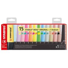 STABILO Textmarker BOSS ORIGINAL 15er Tischset
