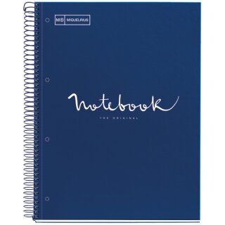 MIQUELRIUS Collegeblock "Notebook EMOTIONS" DIN A4 marine kariert 80 Blatt
