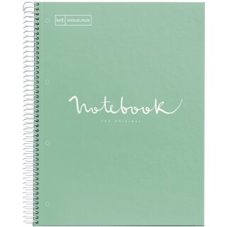 MIQUELRIUS Collegeblock "Notebook EMOTIONS" DIN A4 minze kariert 80 Blatt