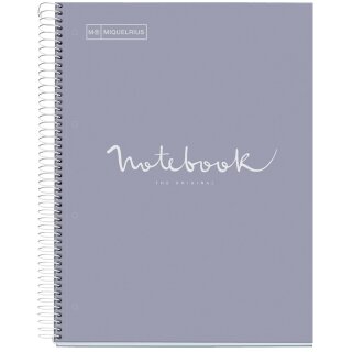 MIQUELRIUS Collegeblock "Notebook EMOTIONS" DIN A4 grau kariert 80 Blatt