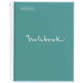 MIQUELRIUS Collegeblock "Notebook EMOTIONS" DIN A4 türkis seyès 80 Blatt