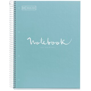 MIQUELRIUS Collegeblock "Notebook EMOTIONS" DIN A5 hellblau kariert 120 Blatt
