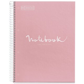 MIQUELRIUS Collegeblock "Notebook EMOTIONS" DIN A5 rosa kariert 120 Blatt