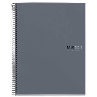 MIQUELRIUS Collegeblock "Notebook THE ORIGINAL" DIN A4 grau kariert 80 Blatt