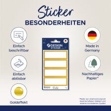 ZDesign HOME Haushalts-Etiketten Rahmen gold 70 x 21 mm 3...