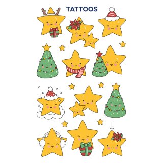 ZDesign KIDS Weihnachts-Tattoos "Sterne" 1 Blatt à 12 Tattoos
