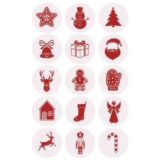 ZDesign Weihnachts-Sticker "Glossy Zeichen" 1 Blatt à 15 Sticker