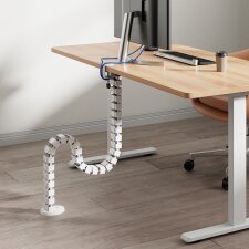 LogiLink Kabelkanal mit Tischklemme & Standfuß weiß Länge: 1.347 mm