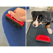 IWH Tierhaarbürste / Gummibürste rot