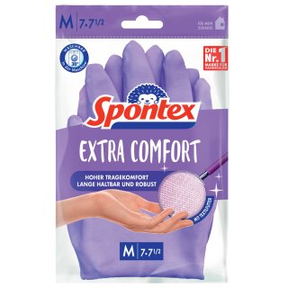 Spontex Latex-Handschuh Extra Comfort Größe M lila 1 Paar