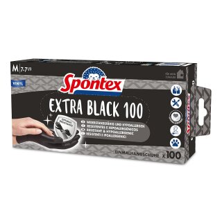Spontex Vinyl-Handschuh Extra Black Größe M schwarz 100 Stück
