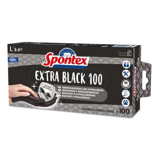 Spontex Vinyl-Handschuh Extra Black Größe L schwarz 100 Stück