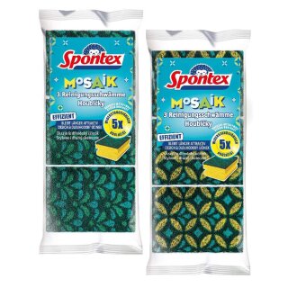 Spontex Mosaik-Schwamm 3er Pack sortiert