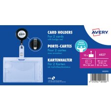 AVERY Doppel-Ausweishalter mit Clip transparent 54 x 90...