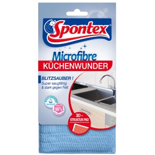 Spontex Mikrofaser-Volumenpad Küchenwunder 3D blau