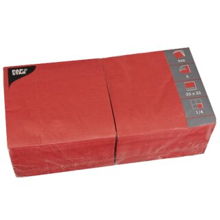 PAPSTAR Lunch-Servietten 330 x 330 mm 3-lagig rot 250 Stück