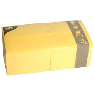 PAPSTAR Bistro-Servietten 330 x 330 mm 3-lagig gelb 250 Stück