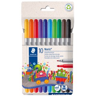 STAEDTLER Doppelfasermaler Noris 10er Kartonetui 2 Spitzen