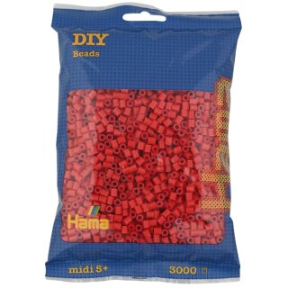 HAMA Bügelperlen midi rot 3.000er Beutel