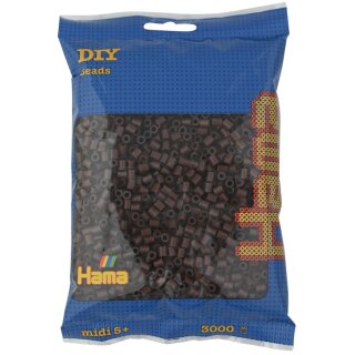 HAMA Bügelperlen midi braun 3.000er Beutel