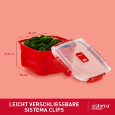 Sistema Mikrowellendose MEDIUM STEAMER 2,4 Liter rot