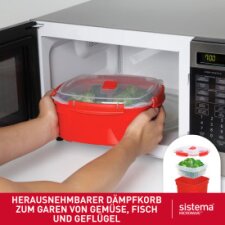 Sistema Mikrowellendose MEDIUM STEAMER 2,4 Liter rot