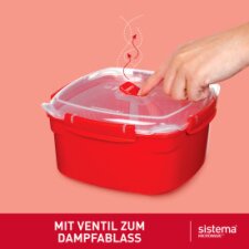 Sistema Mikrowellendose MEDIUM STEAMER 2,4 Liter rot