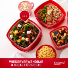Sistema Mikrowellendose MEDIUM STEAMER 2,4 Liter rot