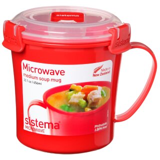 Sistema Mikrowellendose MEDIUM SOUP MUG 650 ml rot