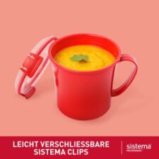 Sistema Mikrowellendose MEDIUM SOUP MUG 650 ml rot