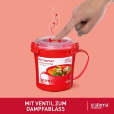 Sistema Mikrowellendose MEDIUM SOUP MUG 650 ml rot