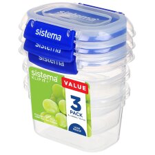 Sistema Frischhaltedose KLIP IT PLUS 400 ml blau 3er Set