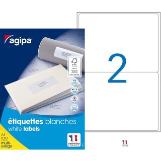 agipa Universal-Etiketten 199,6 x 144,5 mm weiß 200 Etiketten