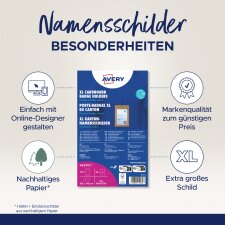 AVERY Namensschilder-Tasche XL aus Karton 105 x 148 mm