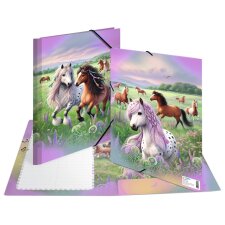 HERMA Eckspannermappe "Pferdewelt" Karton DIN A4