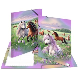 HERMA Eckspannermappe "Pferdewelt" Karton DIN A3