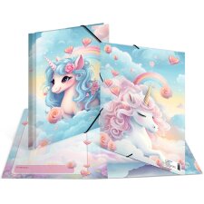 HERMA Eckspannermappe "Happy Unicorns" Karton...