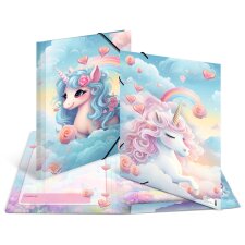 HERMA Eckspannermappe "Happy Unicorns" Karton...