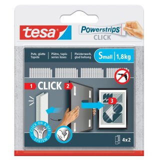 tesa Powerstrips CLICK Klettstreifen SMALL weiß 4 x 2 Strips
