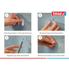tesa Powerstrips Haken WIRED HOOK SMALL transparent 3...