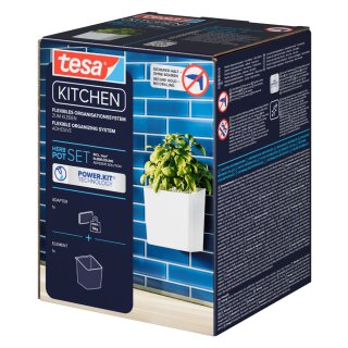 tesa KITCHEN Kräutertopf weiß aus Kunststoff