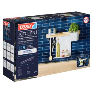 tesa KITCHEN Combi-Set S 6-teilig weiß aus Kunststoff
