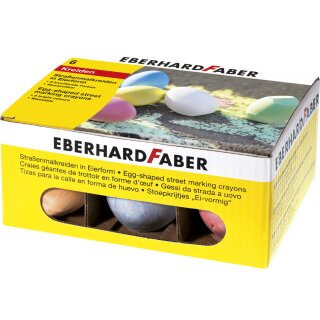EBERHARD FABER Straßenmalkreide in Eierform 6er Kartonetui
