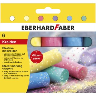 EBERHARD FABER Straßenmalkreide Glitzer 6er Kartonetui