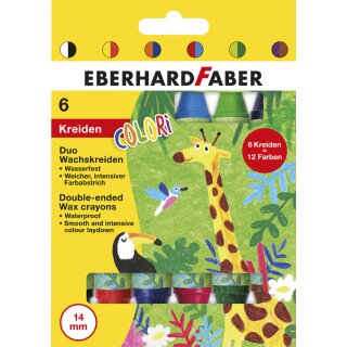EBERHARD FABER Doppel-Wachsmalkreide Duo COLORI 6er Etui