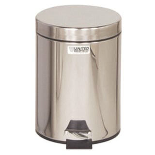 Rubbermaid Tret-Abfalleimer rund 5,6 Liter silber aus Edelstahl