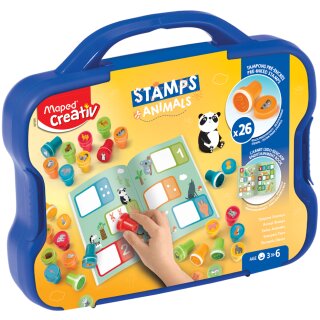 Maped Creativ Motivstempel-Set "TIERE" im Koffer