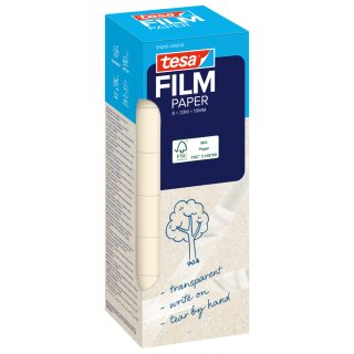 tesa Film PAPER transparent 19 mm x 33 m Office Box 8 Rollen