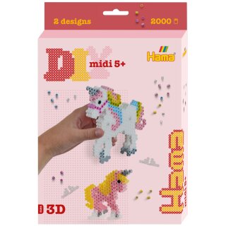 Hama Bügelperlen midi 3D "Einhörner" Geschenkpackung